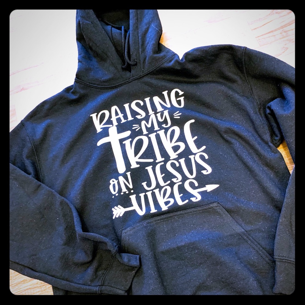 NWT Raising My Tribe on Jesus Vibes Hoodie